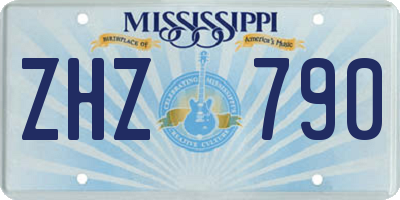 MS license plate ZHZ790