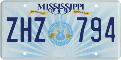MS license plate ZHZ794