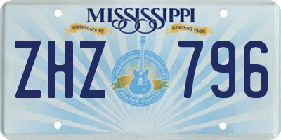 MS license plate ZHZ796