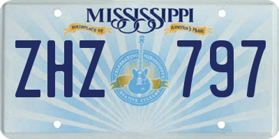 MS license plate ZHZ797