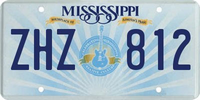 MS license plate ZHZ812