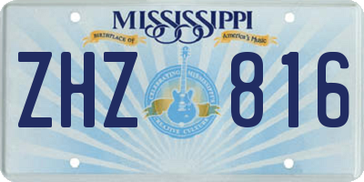 MS license plate ZHZ816