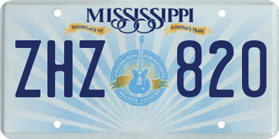 MS license plate ZHZ820