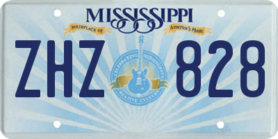 MS license plate ZHZ828