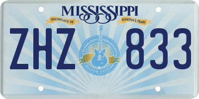 MS license plate ZHZ833