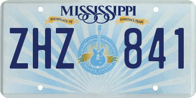 MS license plate ZHZ841