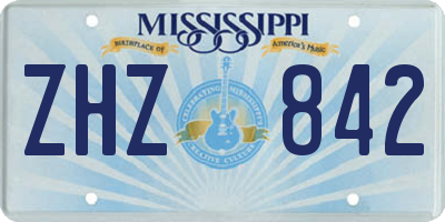 MS license plate ZHZ842