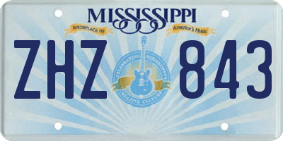 MS license plate ZHZ843