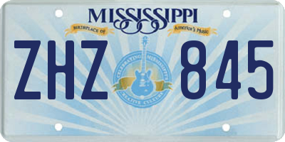 MS license plate ZHZ845
