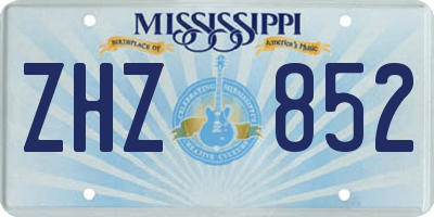 MS license plate ZHZ852