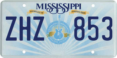 MS license plate ZHZ853