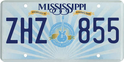 MS license plate ZHZ855