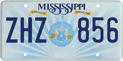MS license plate ZHZ856