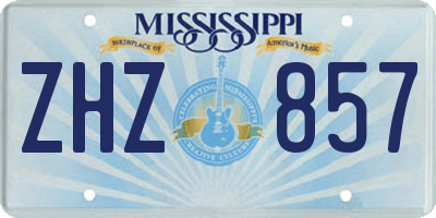 MS license plate ZHZ857