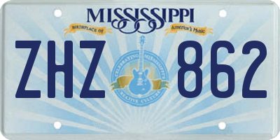 MS license plate ZHZ862
