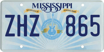 MS license plate ZHZ865