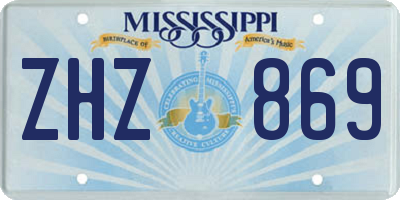 MS license plate ZHZ869