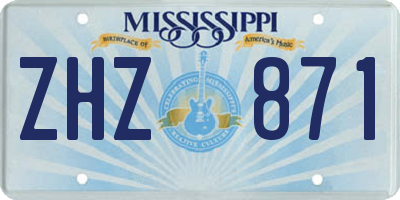 MS license plate ZHZ871