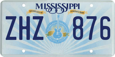 MS license plate ZHZ876