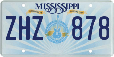 MS license plate ZHZ878