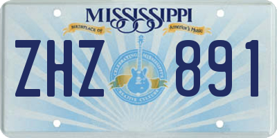 MS license plate ZHZ891