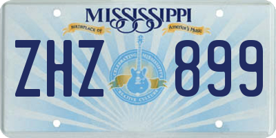 MS license plate ZHZ899