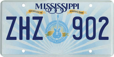 MS license plate ZHZ902