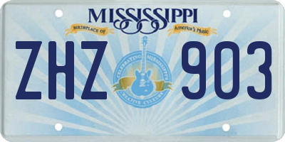 MS license plate ZHZ903