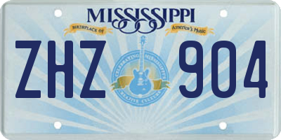 MS license plate ZHZ904