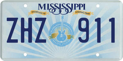 MS license plate ZHZ911