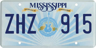 MS license plate ZHZ915