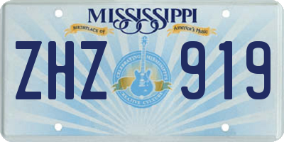 MS license plate ZHZ919