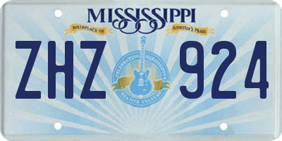 MS license plate ZHZ924