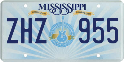 MS license plate ZHZ955