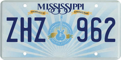 MS license plate ZHZ962