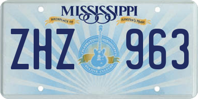 MS license plate ZHZ963