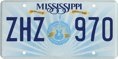 MS license plate ZHZ970