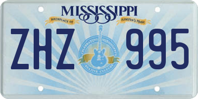 MS license plate ZHZ995