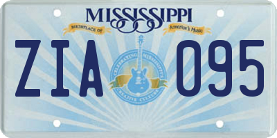 MS license plate ZIA095