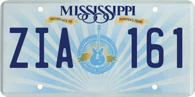MS license plate ZIA161