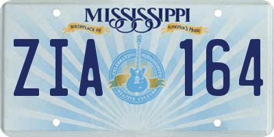 MS license plate ZIA164