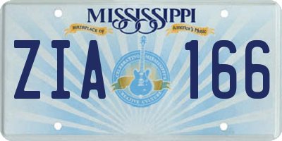 MS license plate ZIA166