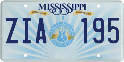 MS license plate ZIA195