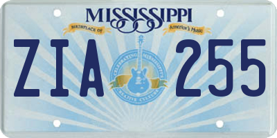 MS license plate ZIA255