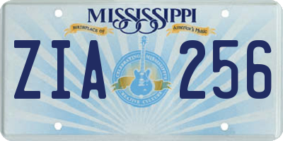 MS license plate ZIA256