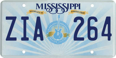 MS license plate ZIA264