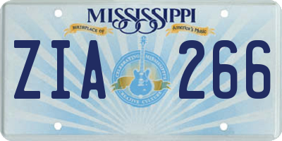 MS license plate ZIA266