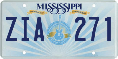 MS license plate ZIA271