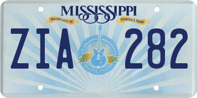 MS license plate ZIA282