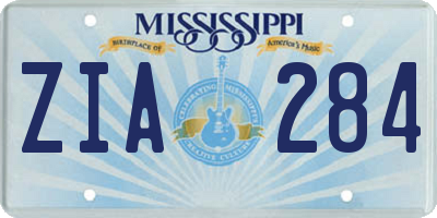 MS license plate ZIA284